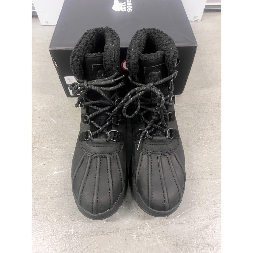 Sorel Scout 87' LUX 2078371-010 Winter Boots Mens US 10 Black Leather Waterproof